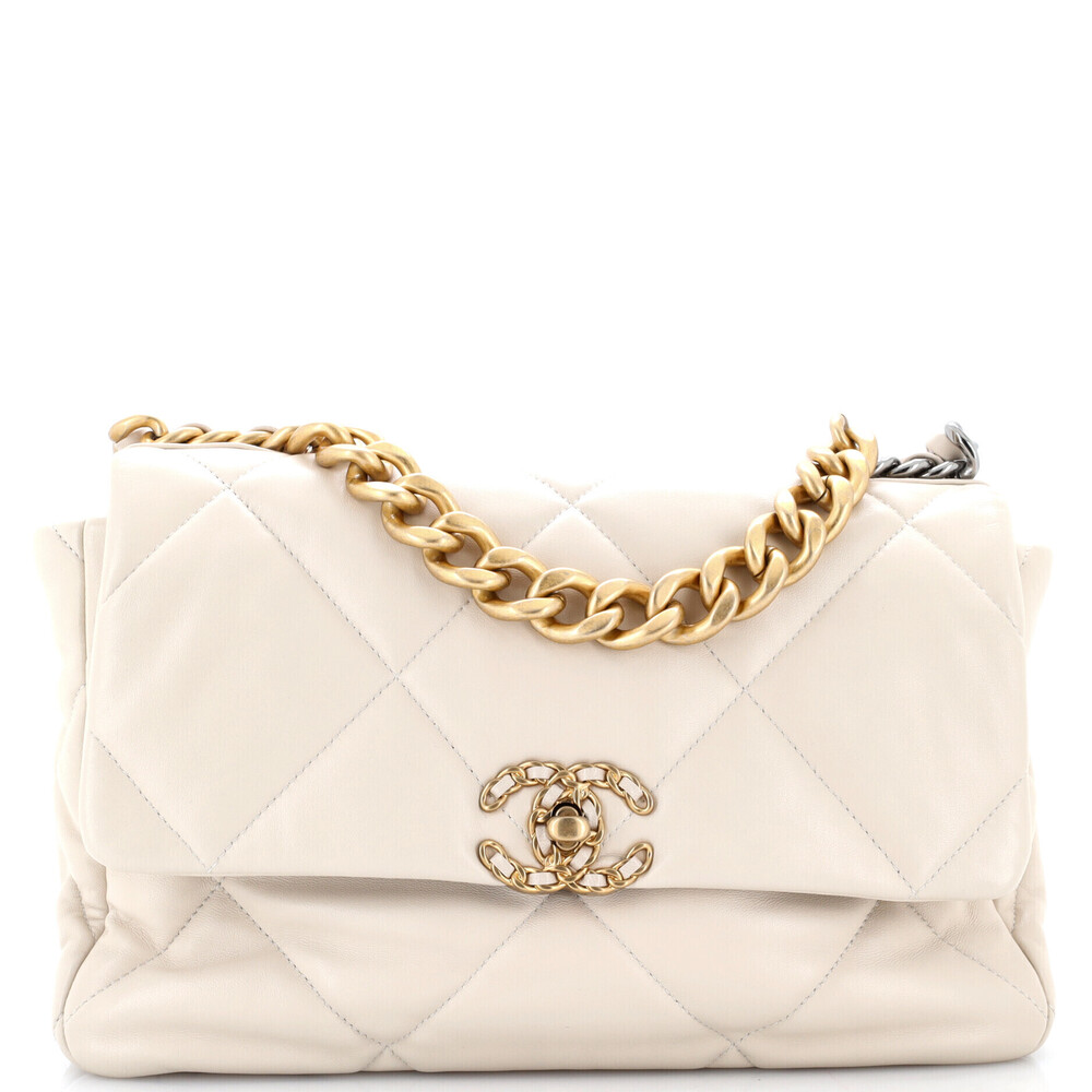 Chanel Large 19 Flap Bag Quilted Leather